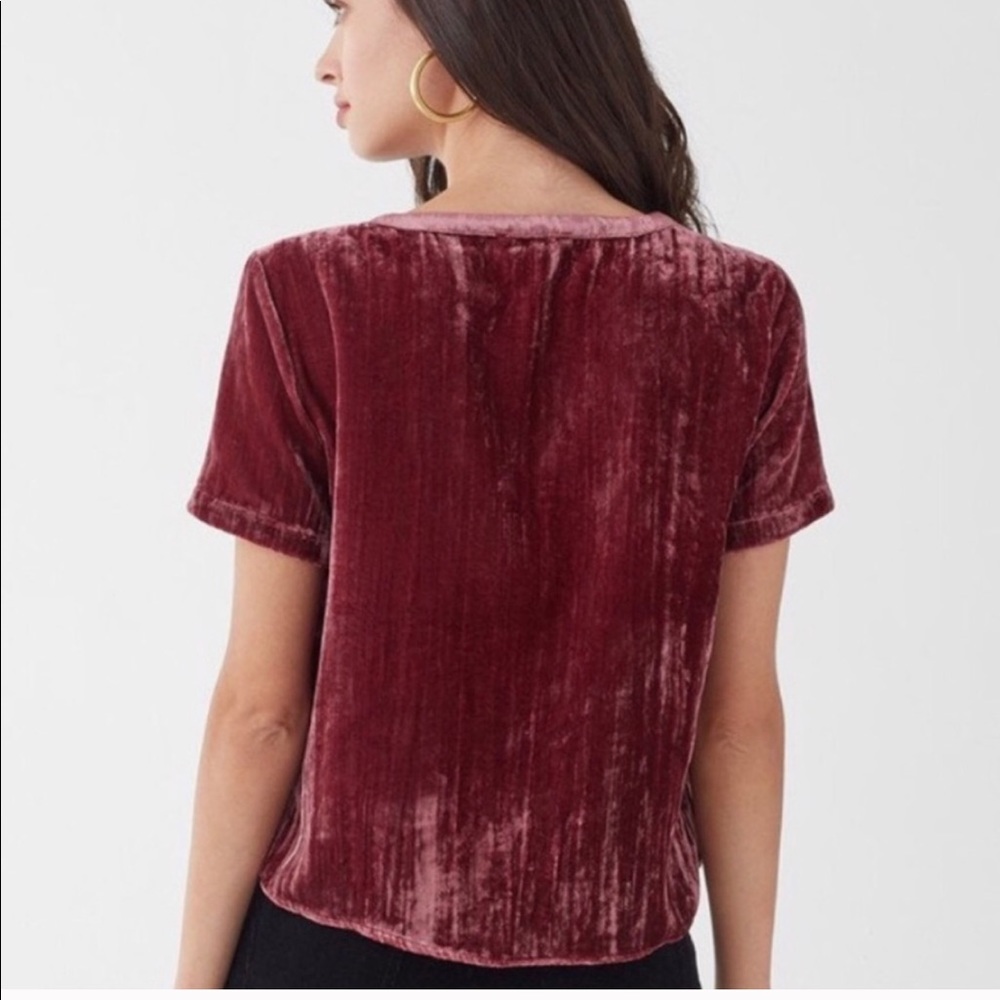 Splendid Women's Velvet Short Sleeve Tee Ruby - Picture 6 of 8